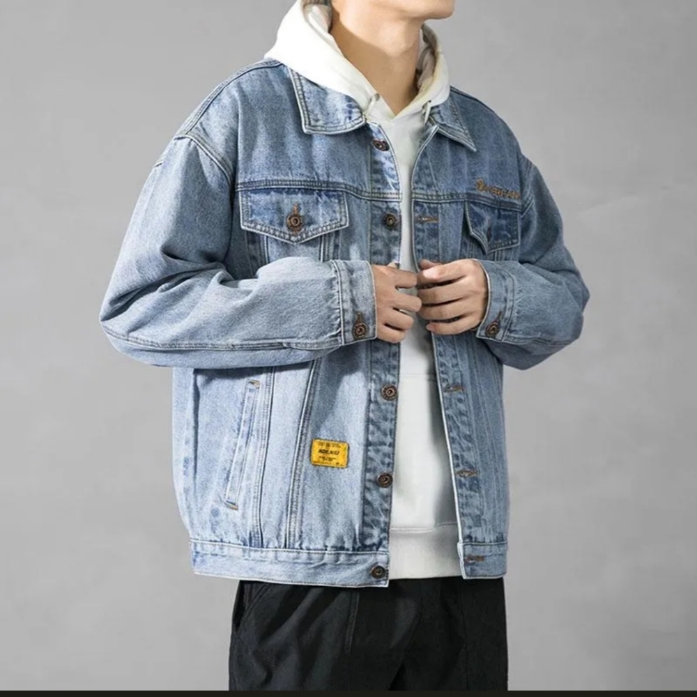 Men's Denim Blue Jean Jacket - NWT - Picture 3 of 6